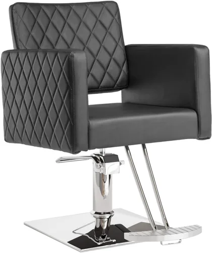 OmySalon Black Modern - Silla de salón y spa, resistente, capacidad de 330 libras, acero inoxidable y aleación de aluminio, silla de peluquería