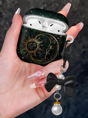 Miniatura 14 de Funda para AirPods Pro/Pro 2 con llavero de perlas, diseño de concha con purpurina para niñas, bonita y elegante funda Kawaii para Apple