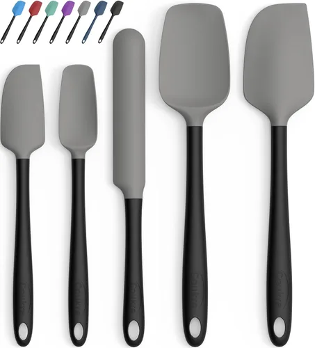 Miniatura 9 de Coukre Juego de 5 espátulas de silicona, resistentes a altas temperaturas, silicona de grado alimenticio, aptas para lavavajillas, para hornear