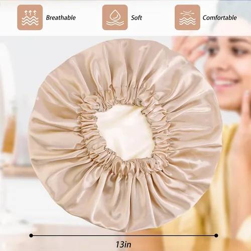Miniatura 5 de Capó de satén de seda capó capó para dormir capó de satén para cabello natural capo para mujeres capó de seda para cabello natural (champán)