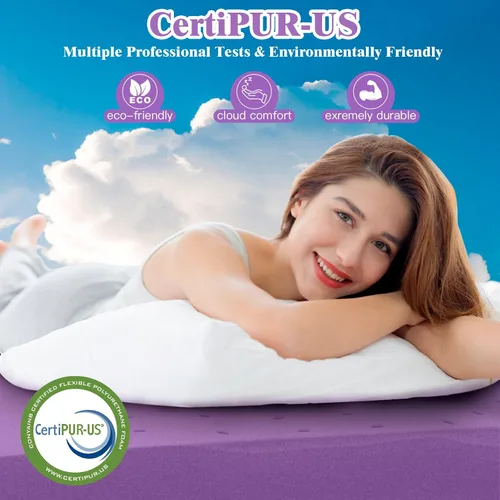 Miniatura 5 de Airensky Cubrecolchón de espuma viscoelástica de gel refrescante de 2 pulgadas, tamaño Queen, certificado CertiPUR-US para cama, alivio de presión