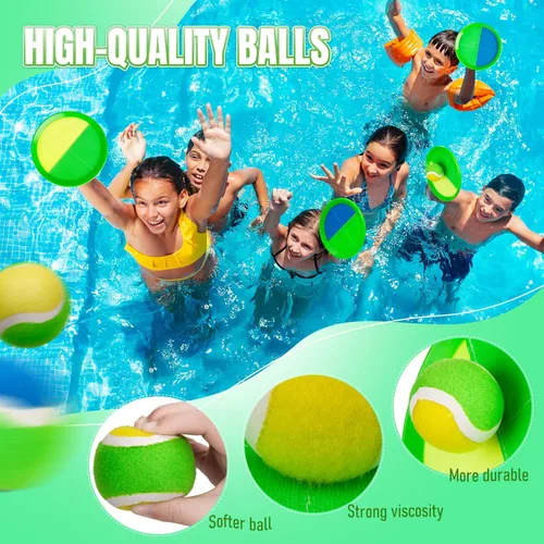 Miniatura 2 de Juego de pelota para lanzar y atrapar, ideal para playa, piscina y patio al aire libre, juguete para niños pequeños y niños de 4, 5, 6, 7, 8+, Verde