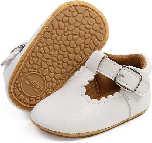 SOFMUO Zapatos deportivos de cuero con cordones para bebés, niños y niñas, suela de goma suave, mocasines Oxford para recién nacidos,
