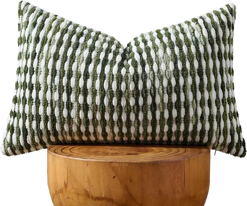 Miniatura 8 de AmHoo Juego de 2 fundas de almohada decorativas de chenilla estilo bohemio, funda de almohada con borlas para sofá, cama, dormitorio, sala de estar