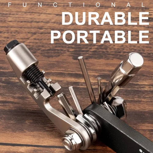 Miniatura 2 de Herramienta multiherramienta para bicicleta - Herramienta de cadena de bicicleta/Torx/Hex/Destornillador - Kit multiherramienta de bicicleta Negro