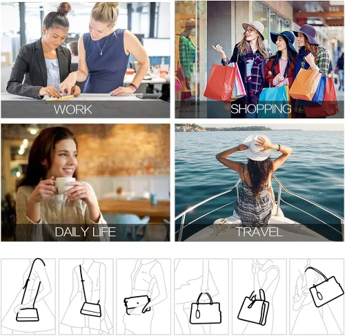 Miniatura 7 de BROMEN Bolsos de mano de cuero de diseñador para mujer bolsos y bolsos de hombro de gran capacidad M Bolso de mano