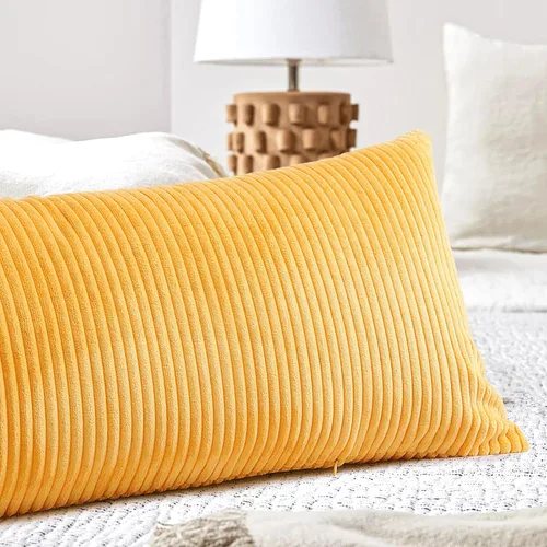 Miniatura 318 de Artscope Fundas de Almohada de Pana a Rayas Acogedoras Súper Suaves Decorativas Cuadradas Fundas de Cojín para Sofá Sillón Dormitorio Decoración