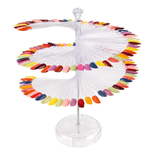 Subay Palitos para muestras de uñas, 120 piezas de muestras de color transparente para esmalte de gel, palos de práctica de muestra en espiral,