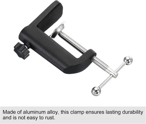 Miniatura 4 de PATIKIL Abrazadera de escritorio de 0.49 pulgadas de diámetro del orificio, soporte universal ajustable con abrazadera en C para micrófono, brazo