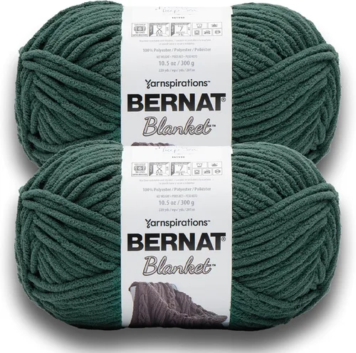 Miniatura 26 de Bernat - Estambre para mantas súper esponjoso acrílico, 2 paquetes de 300g/10.5 onzas, #6, chenilla gruesa de peso pesado para tejer y crochet