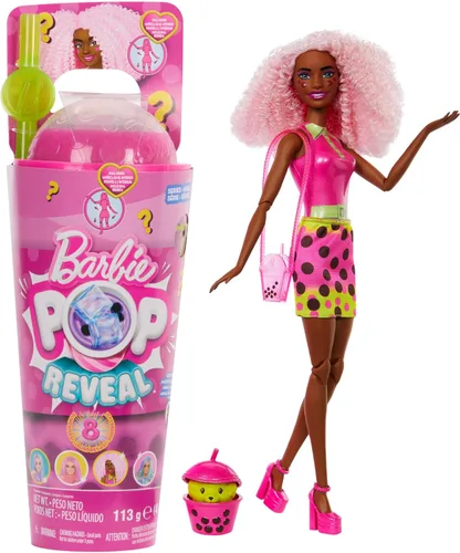 Miniatura 10 de Muñeca Barbie Pop Reveal y Accesorios, Serie Bubble Tea con Mascota, 8 Sorpresas Incluyen Cambio de Color, Taza con Almacenamiento