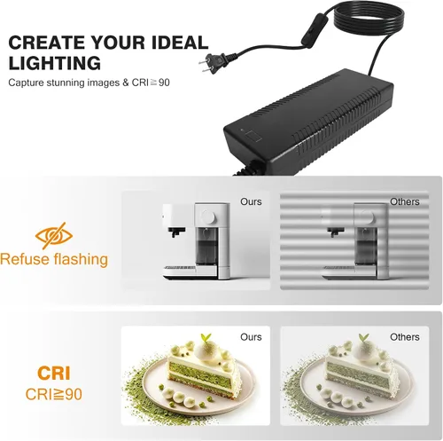 Miniatura 3 de Caja de luz para estudio fotográfico de 32"x32" con 100 LED y 6 fondos de colores, caja de fotos con luces, caja de imagen plegable para fotografía