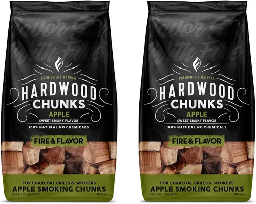 Miniatura 12 de Fire & Flavor Trozos de Madera de Manzana para Ahumar y Asar a la Parrilla - Totalmente Naturales, de Larga Duración con un Sabor Ligeramente Dulce