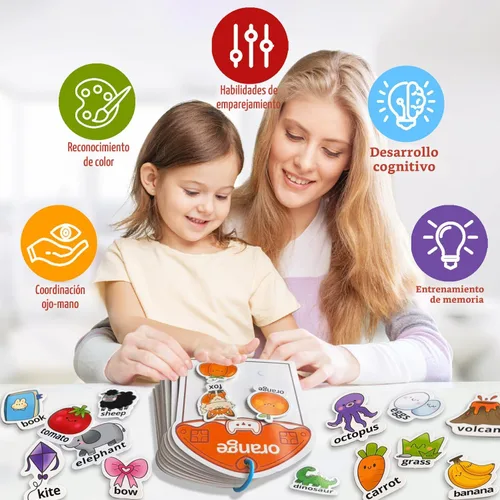 Miniatura 3 de Montessori Busy Book - Juguetes de clasificación de colores para niños pequeños de 3 a 5 años, juguetes educativos para autismo, actividades