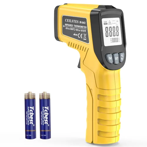 Miniatura 9 de Pistola termómetro infrarroja, pistola de temperatura infrarroja para cocinar, pistola de termómetro láser de -58 ℉ ~ 1076 ℉ con emisividad Naranja