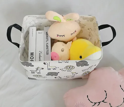 Miniatura 5 de MAIZMZ Cesta de almacenamiento de regalo para bebé, plegable, organizador de guardería, caja de juguetes impermeable para organizar el hogar