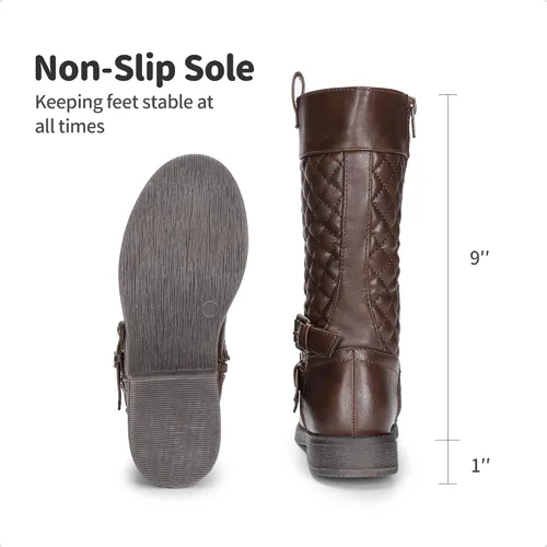 Miniatura 5 de DREAM PAIRS Botas de equitación de moda hasta la rodilla para niñas