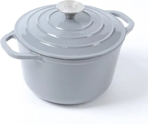 Miniatura 7 de HAWOK Horno holandés de hierro fundido esmaltado de 3 cuartos de galón, diámetro 7.87 pulgadas con tapa, azul