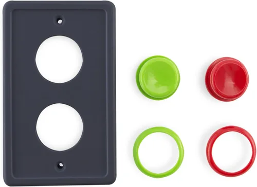 Miniatura 3 de Cubierta de placa para interruptor de luz arcade, interruptor único (negro/verde, rojo), placa de pared basculante de tamaño estándar de 1 banda