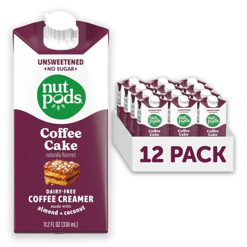 nutpods Crema para pastel de café sin azúcar, sin lácteos, hecha de almendras y cocos, Whole30, Keto, sin gluten, sin OMG, vegano, Kosher (paquete