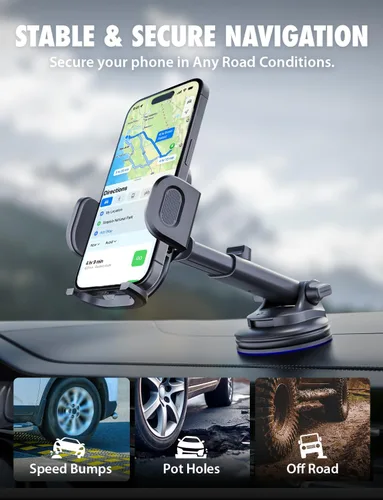 Miniatura 6 de Bracketron TripGrip 2.0 Soporte de coche con rotación de 360° para iPhone, Samsung, GPS, ventosa de vacío ultra fuerte, soporte para Dshboard
