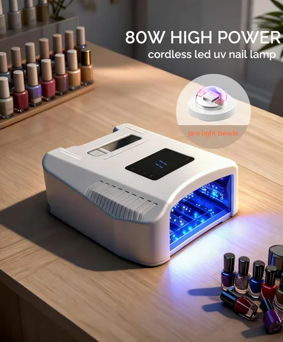 Miniatura 2 de Lámpara de uñas LED inalámbrica UV, secado de uñas profesional de gel de curado rápido, 2 piezas de batería de 5200 mAh, lámpara de curado