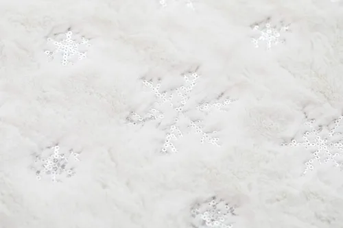 Miniatura 3 de Falda de árbol de Navidad de 30/36/49 pulgadas, faldas de árbol de Navidad blancas bordadas con copos de nieve para decoraciones de Navidad, fiestas