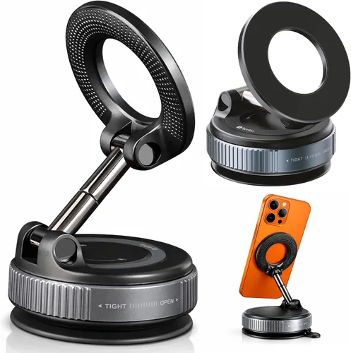 Miniatura 10 de Soporte Magnético de Sujeción al Vacío para Teléfono en el Coche – Montura de Succión Fuerte Ajustable de 360°, Montura Compatible con MagSafe