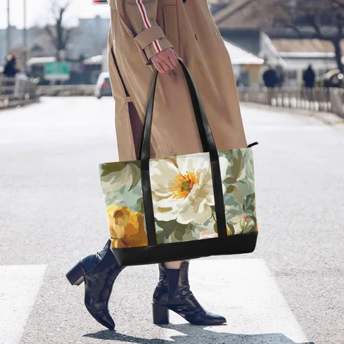 Miniatura 2 de Vintage Flower moderno portátil bolso con cremallera monederos de trabajo para enfermera trabajo con tableta bolso para laptop mujer