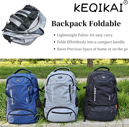 Miniatura 6 de Mochila de viaje grande de 80L para hombres y mujeres, mochila de senderismo ligera resistente al agua con compartimento para zapatos, Negro