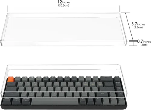 Miniatura 4 de GEEKRIA Cubierta antipolvo para teclado 65%, cubierta de teclado acrílico transparente para teclado mecánico de computadora de 68 teclas, compatible