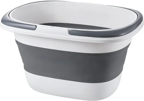 Cubo de plástico plegable grande de 4.2 galones (16L) con asa para limpieza de la casa, cubo/fregadero de agua plegable multiuso que ahorra espacio