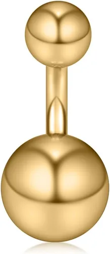 Miniatura 23 de Ruifan 14G 0.236 in 1/4 pulgadas 316L Acero quirúrgico cristal ferido CZ corto ombligo aretes de ombligo anillos de botón 4-6 piezas
