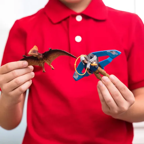 Miniatura 3 de Schleich Dinosaurs - 7 piezas Jetpack Chase Dinosaur Playset con juguete Tupuxuara - Juguetes de dinosaurios voladores para niños y niñas - Niños