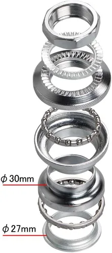 Miniatura 2 de SENQI Plata Color Hierro Bicicleta Frente Tenedor Bowl Set 1 "-24T* 0.874 * 1.181 * 1.063 in Auriculares De Bicicleta