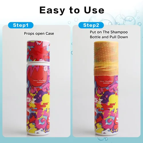 Miniatura 6 de YUBIRD 10 fundas de silicona para botellas para artículos de aseo de viaje, fundas a prueba de fugas, esenciales de crucero para mujeres y hombres