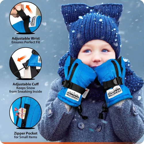 Miniatura 5 de Hikenture Guantes de nieve para niños, 3M Thinsulate, guantes de esquí para niños, guantes de nieve para niños y niñas, guantes de invierno