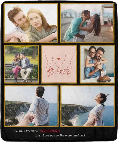 Miniatura 25 de YESCUSTOM Manta personalizable para la familia, mantas personalizadas con fotos, texto, 8 fotos, collages de fotos, regalo para el día de recuerdos