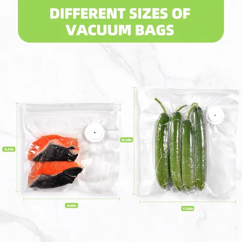 Miniatura 3 de Bolsas reutilizables selladoras al vacío para alimentos, 15 bolsas pequeñas sin BPA (8 x 8 pulgadas), para almacenamiento de alimentos, congelador
