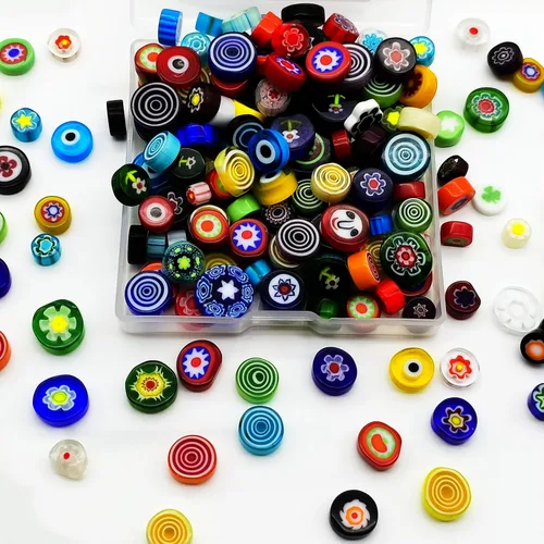 Miniatura 8 de EDFLIFE Millefiori de vidrio plano para suministros de fabricación de mosaicos, azulejos de mosaico para manualidades con azulejos de vidrio