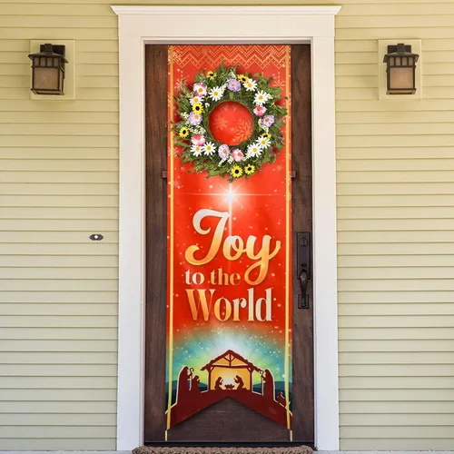 Miniatura 4 de Bandera de Puerta de Alegría al Mundo. Escena del Pesebre, Decoraciones de Navidad, Cartel Colgante de la Sagrada Natividad - Kit de Decoración