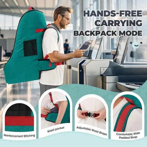 Miniatura 4 de RAINSMORE Bolsa de viaje acolchada para asiento de coche para avión, mochila de asiento de coche resistente para viajes aéreos, bolsas de funda