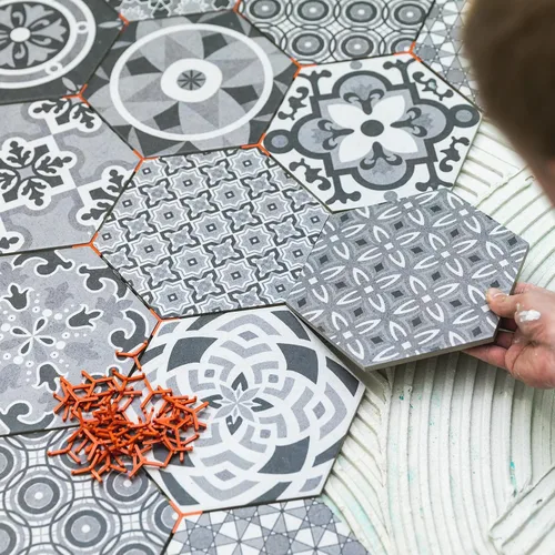 Miniatura 4 de uxcell 200 piezas de baldosas de pared de plástico tipo Y, espaciadores de baldosas hexagonales de 0.059 in, 1/16 pulgadas, espaciadores de azulejos
