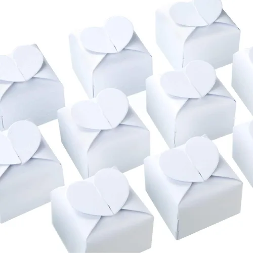 Miniatura 22 de AWELL Caja de dulces de regalo rosa a granel de 2 x 2 x 2 pulgadas con cinta rosa caja de favor de fiesta, paquete de 50 Caja rosa con cinta rosa