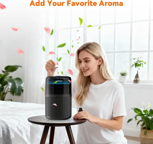 Miniatura 7 de AIRROMI Purificador de aire HEPA para dormitorio y hogar, purificador de aire para mascotas del hogar, elimina el olor de mascotas, olor a arena