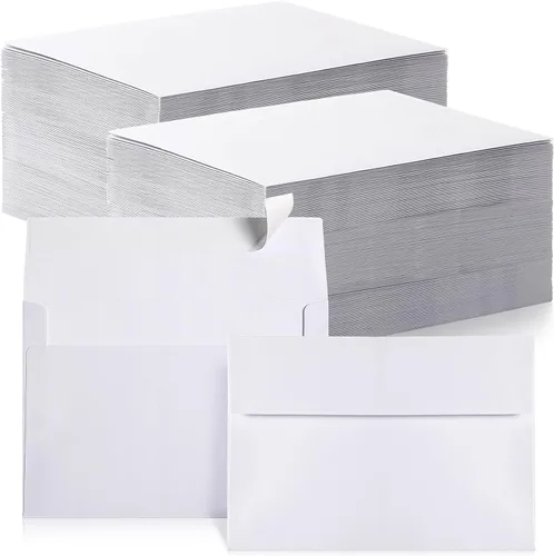 Fainne 500 sobres blancos autoadhesivos imprimibles a granel para invitaciones, bodas, baby shower, fotografía, notas de agradecimiento, postales,