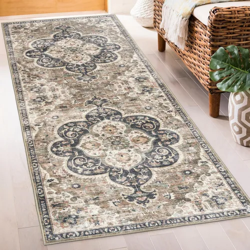 Miniatura 53 de ReaLife Rugs Alfombra pasillo lavable a máquina - Sala de estar, dormitorio, baño, cocina, entrada, oficina - Acolchada de pelo bajo, resistente a