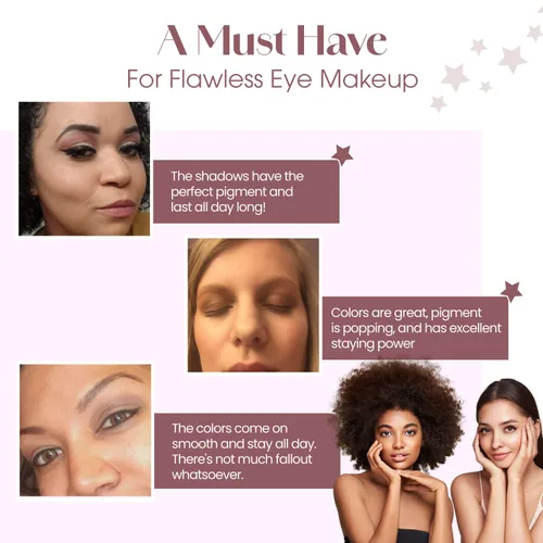 Miniatura 7 de Lamora Paleta de sombra de ojos - Paleta de maquillaje de ojos con 16 tonos mate altamente pigmentados - Vegano y mezclable