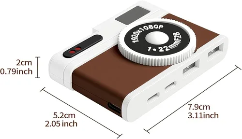 Miniatura 8 de Hub USB C, concentrador USB de 4 puertos con 2 puertos USB-A 2.0 y 2 puertos USB-C, adaptador USB compacto estilo cámara vintage para laptop