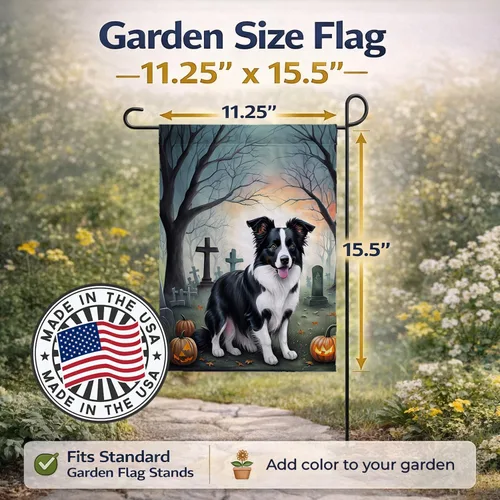 Miniatura 3 de Caroline's Treasures DAC2018GF Bandera de jardín de Halloween espeluznante bandera de buzón de bandera decorativa para patio exterior, patio, obras